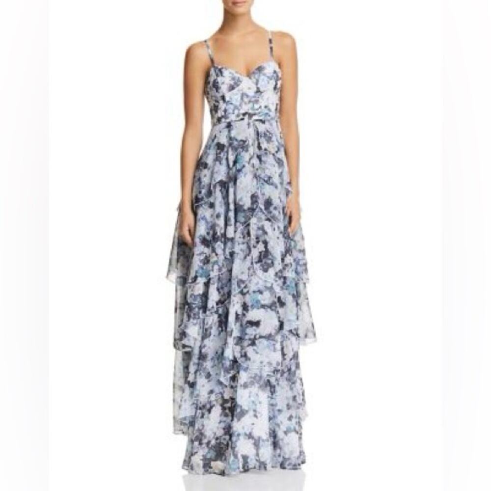 Fame‎ And Partners Catherine Tiered Floral Gown Size 0 New